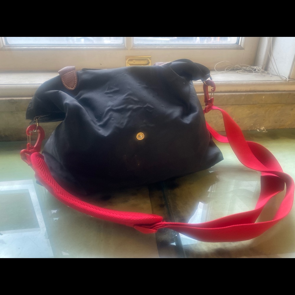 LONGCHAMP UNIQUE 💚ED Le PLIAGE SATCHEL Bag LUX CABAS VNTG w CROSSBODY OPTION GUC - Picture 8 of 12